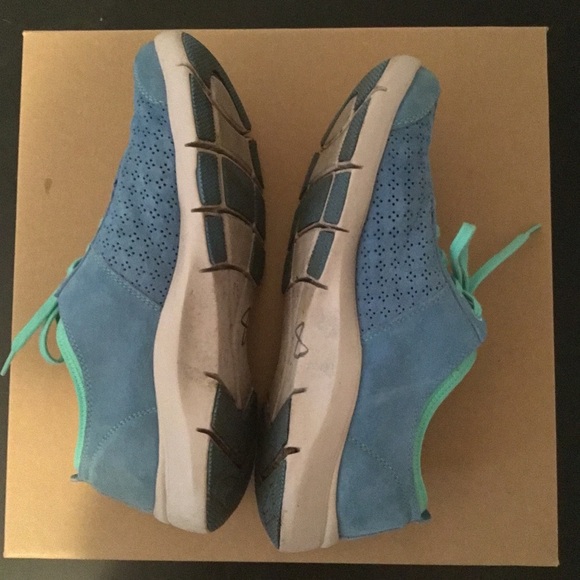 Dansko Women's Suede Leather Shoes Size Blue Green Slip Resist - Picture 9 of 10